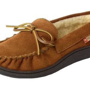 Alpine Swiss Sabine women's moccasin slipper. W Size 8. genuine leather upper